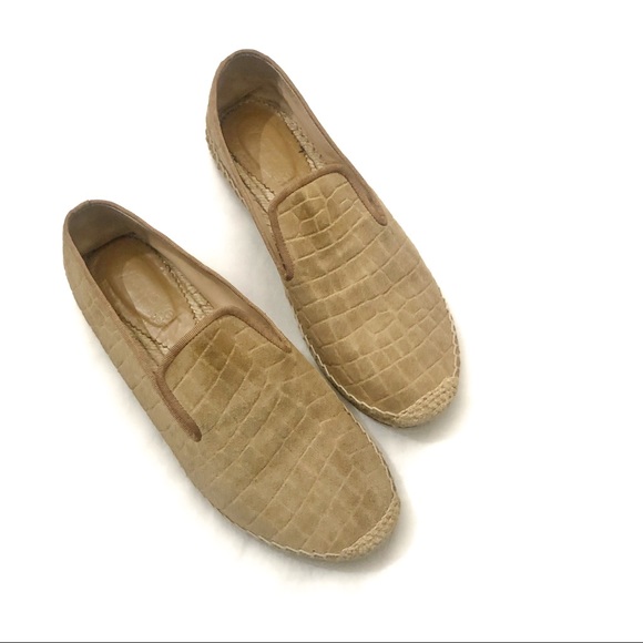 ELYSE WALKER Croc Embossed Suede Espadrilles 38 - Picture 2 of 8